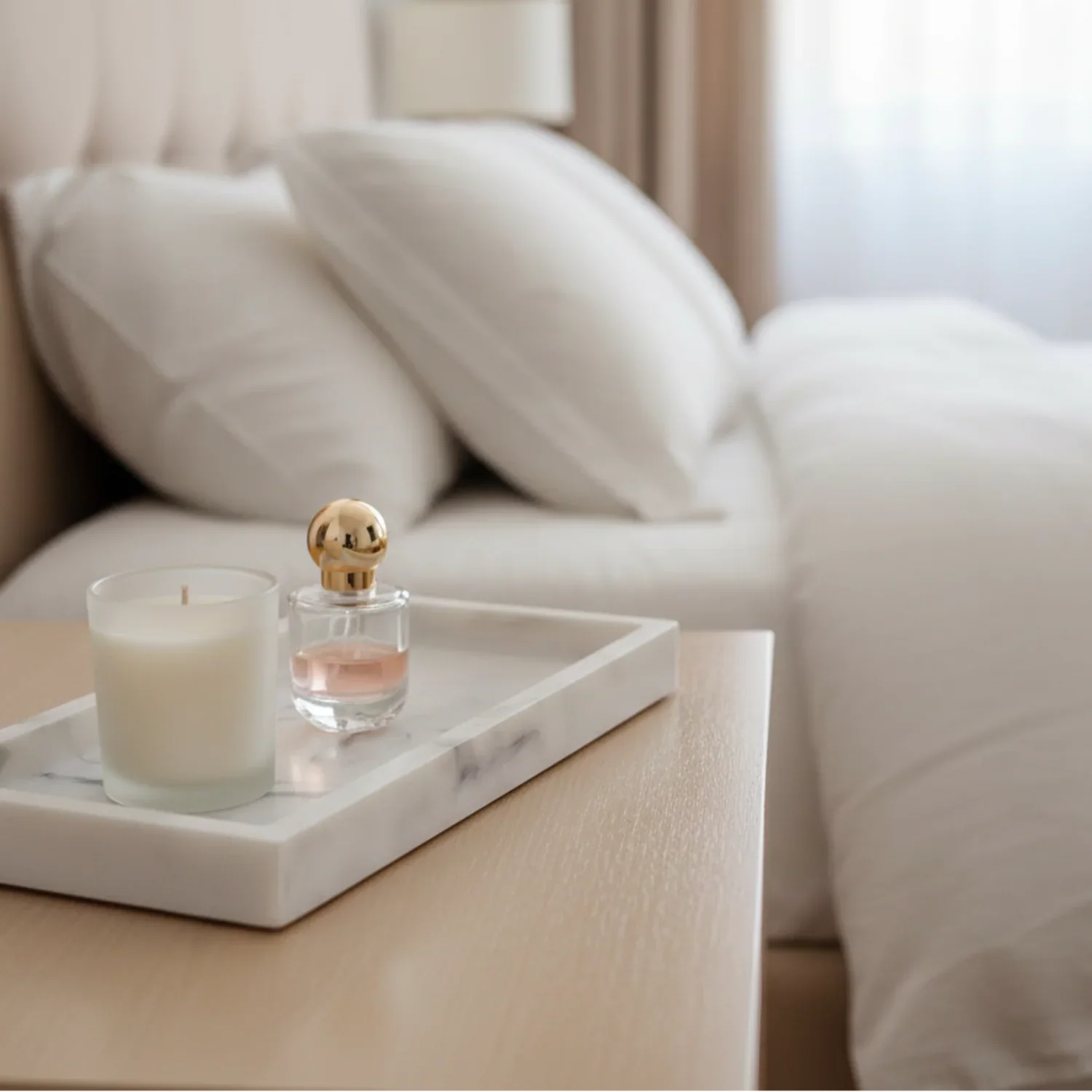 Vanity Tray - Non-Slip White Marble by House Of Avana