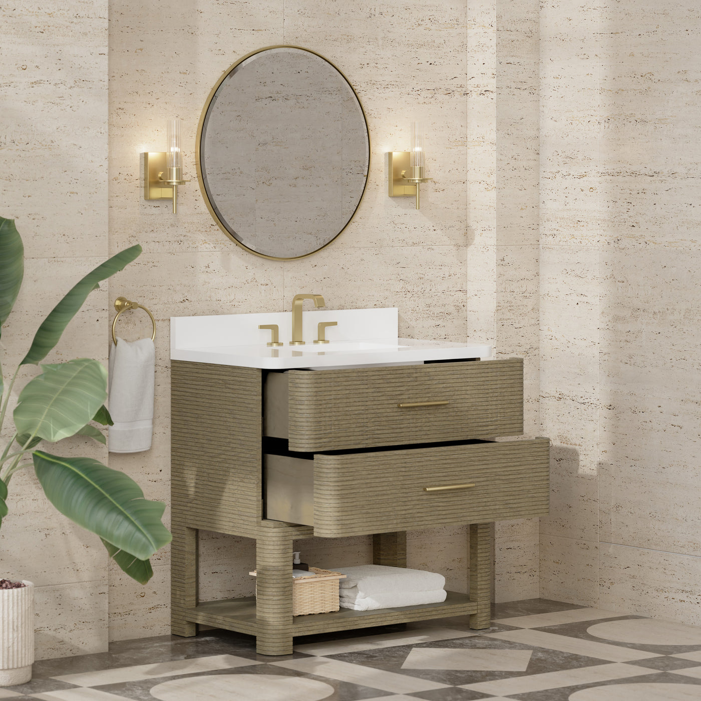 James Martin Lucian 36" Single Bathroom Vanity, Pebble Oak, view 35