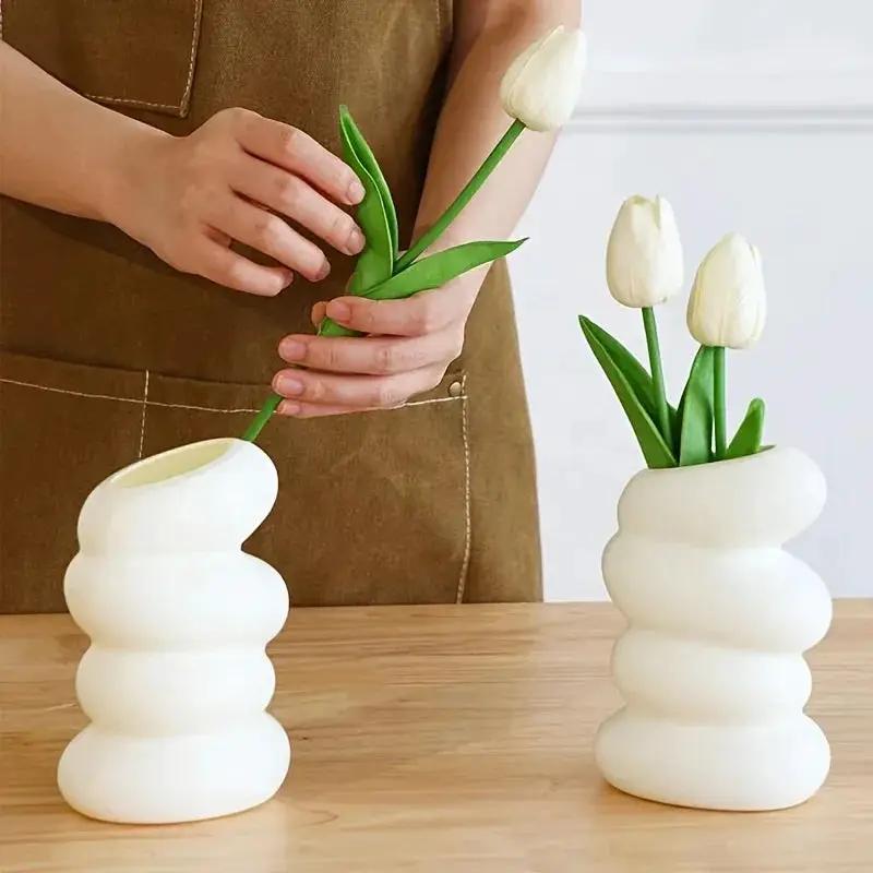 Vase - Contemporary White Spiral by House Of Avana