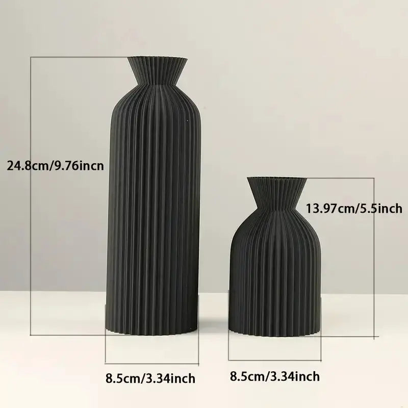 Vase - Decorative Black Plastic by House Of Avana