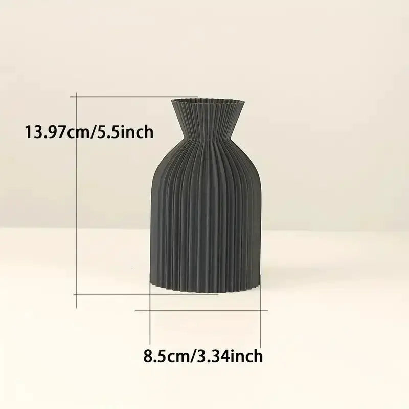 Vase - Decorative Black Plastic by House Of Avana