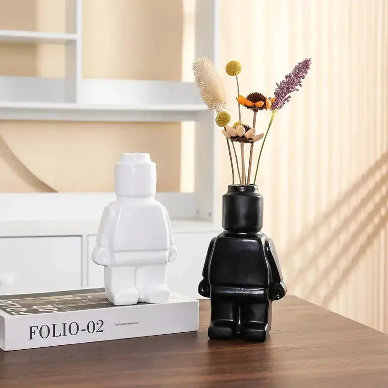 Modern Brick Figure Decorative Sculpture for Contemporary Home Decor by House Of Avana