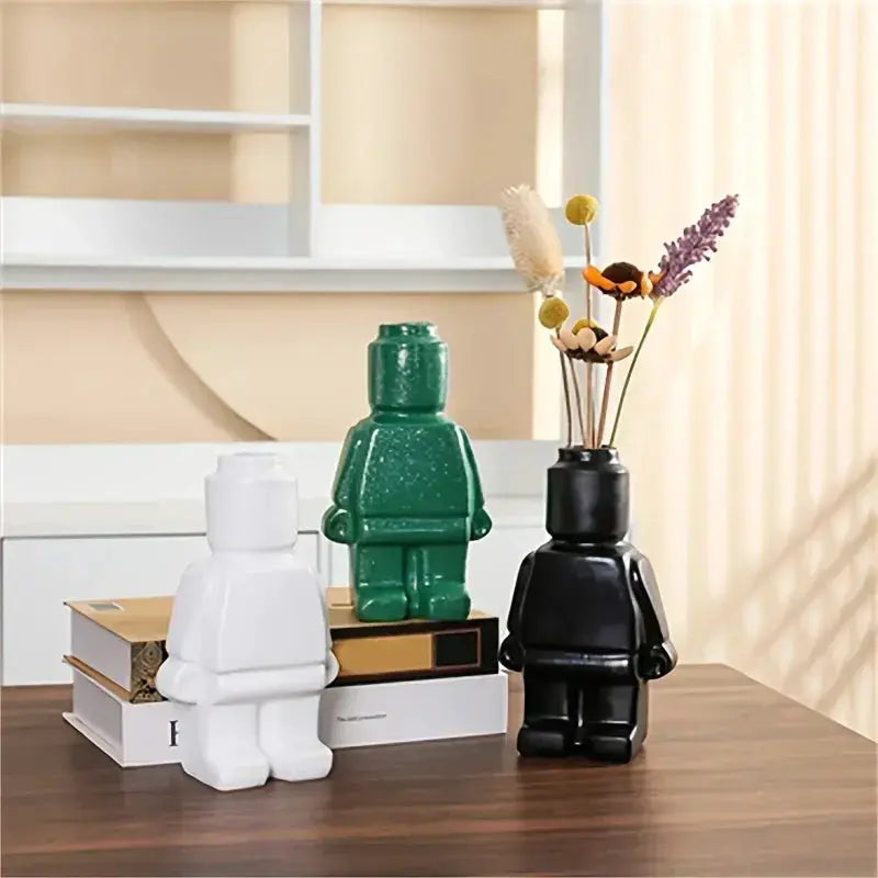 Modern Brick Figure Decorative Sculpture for Contemporary Home Decor by House Of Avana