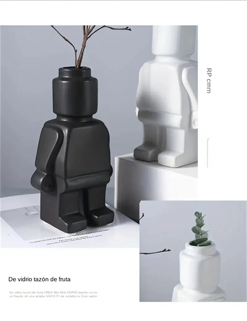 Modern Brick Figure Decorative Sculpture for Contemporary Home Decor by House Of Avana