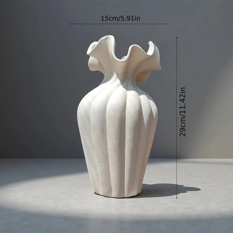 Vase - Decorative Ceramic White Set by House Of Avana