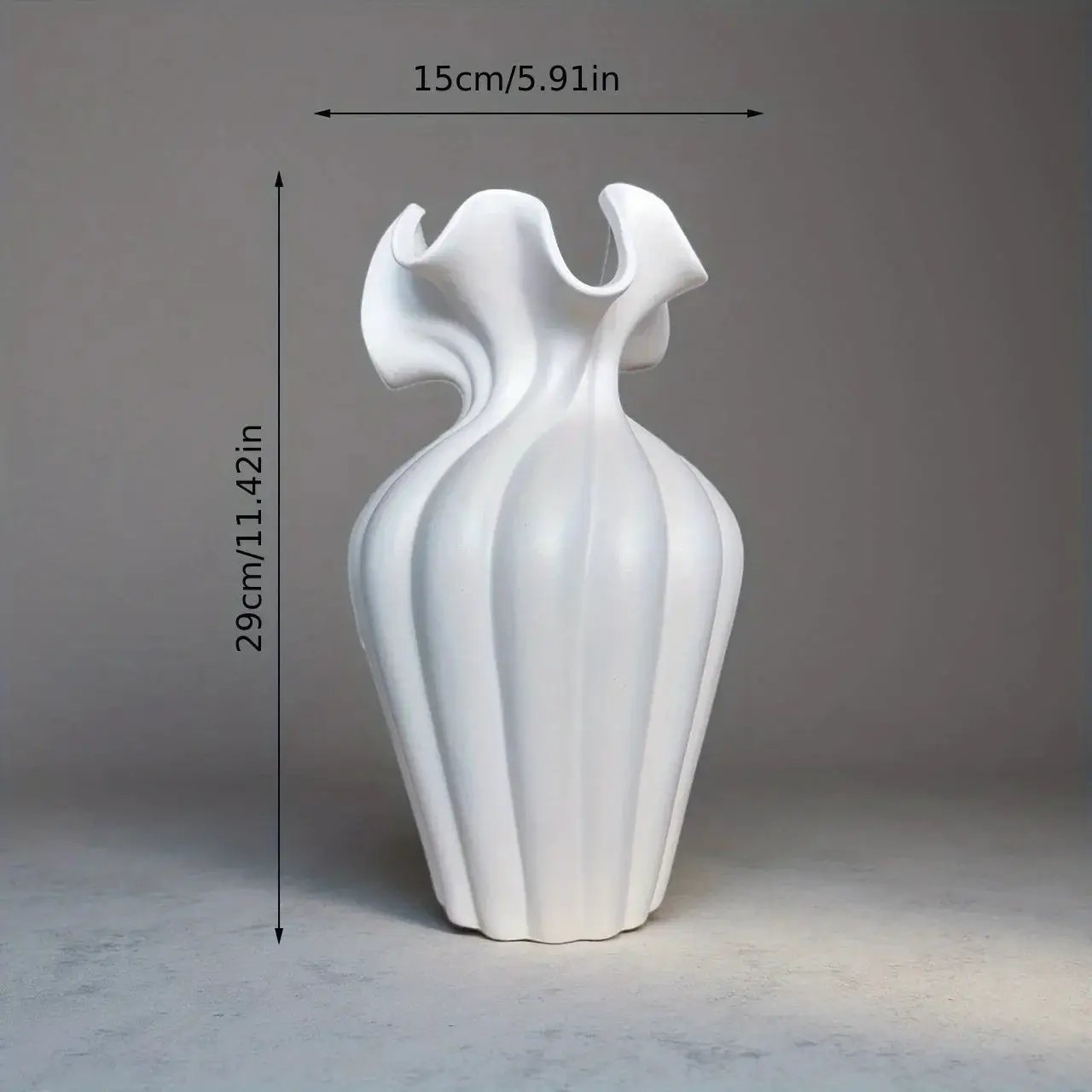 Vase - Decorative Ceramic White Set by House Of Avana