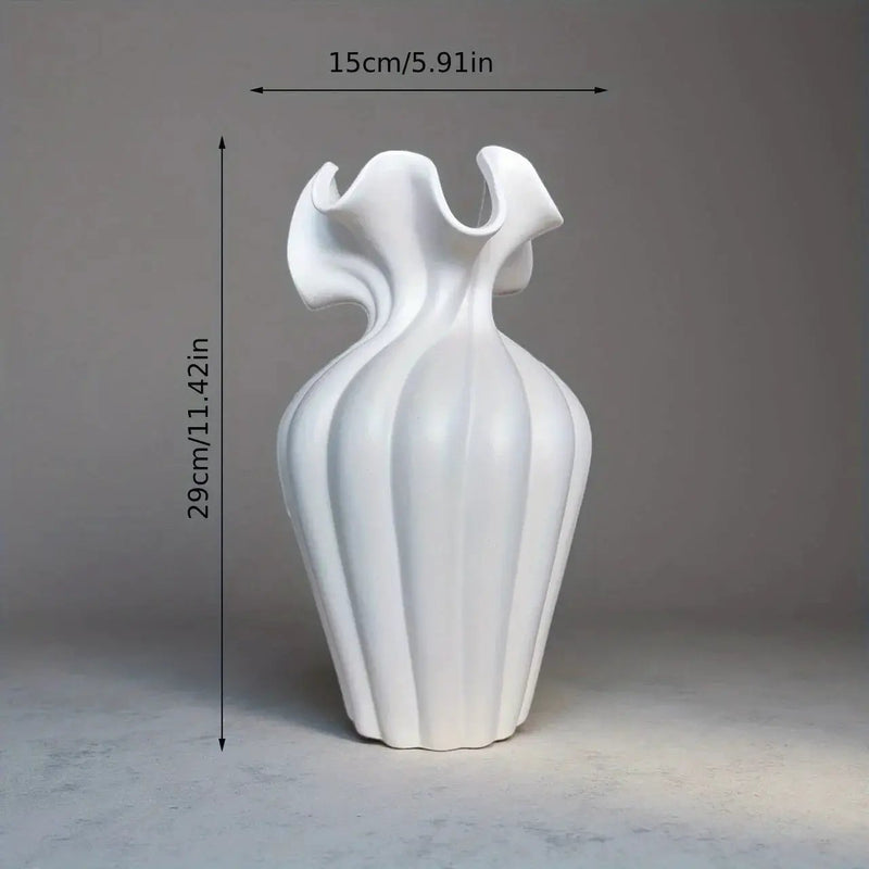 Vase - Decorative Ceramic White Set by House Of Avana