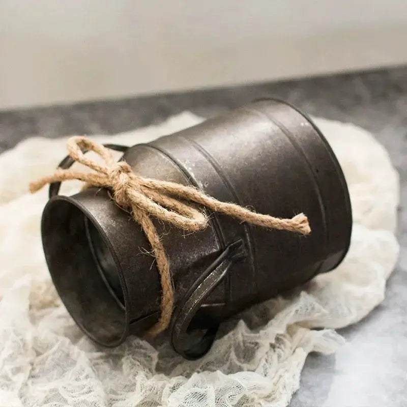 Vase - Decorative Tin Flower Bucket by House Of Avana