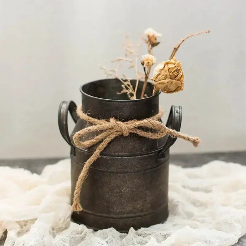 Vase - Decorative Tin Flower Bucket by House Of Avana