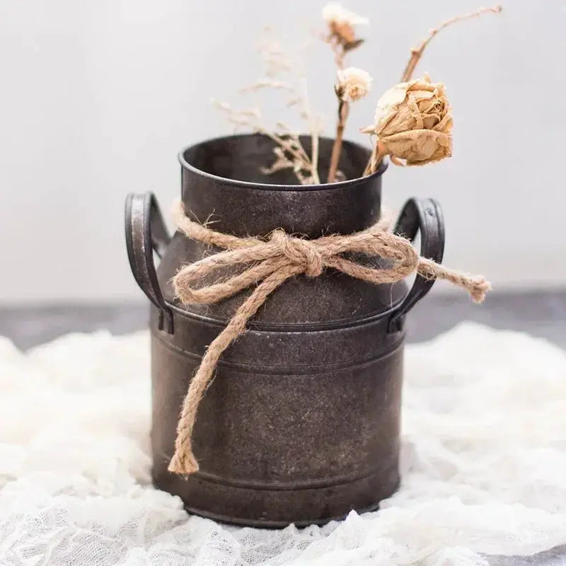 Vase - Decorative Tin Flower Bucket by House Of Avana
