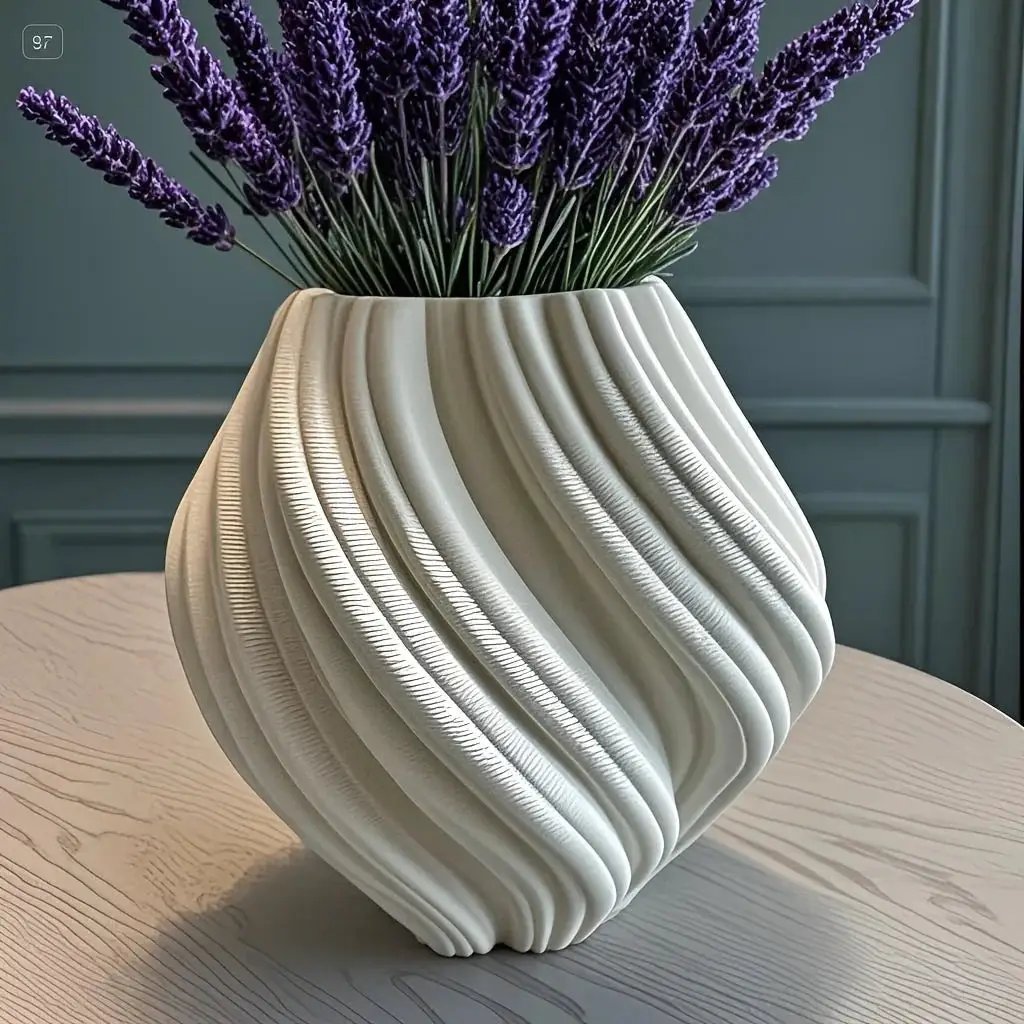 Vase - Geometric Ceramic White by House Of Avana
