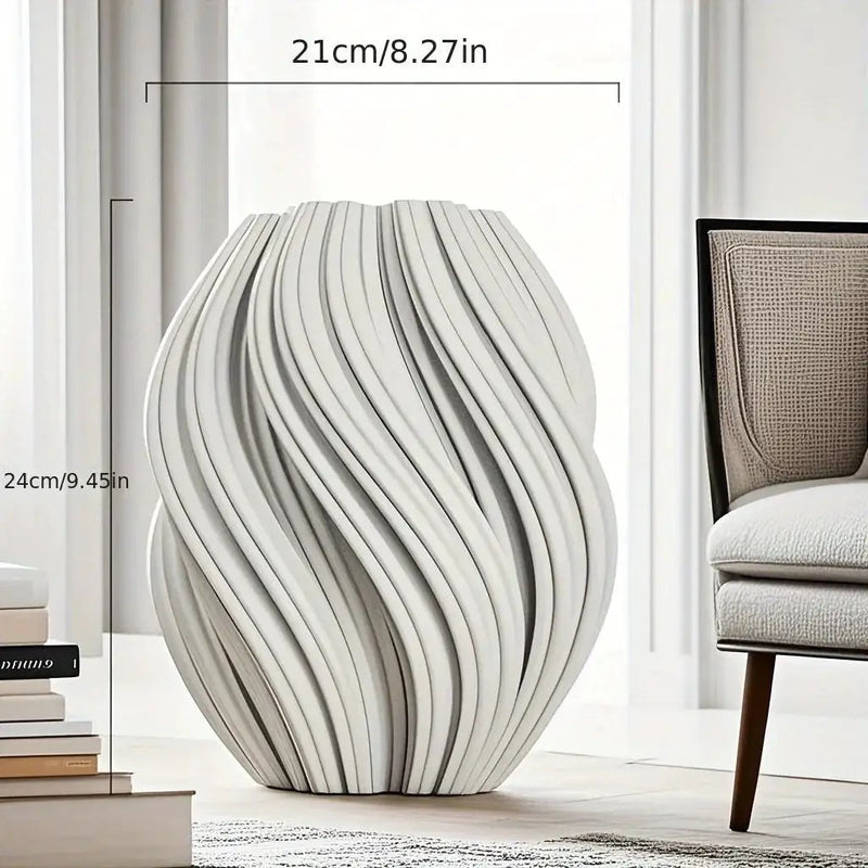 Vase - Geometric Ceramic White by House Of Avana