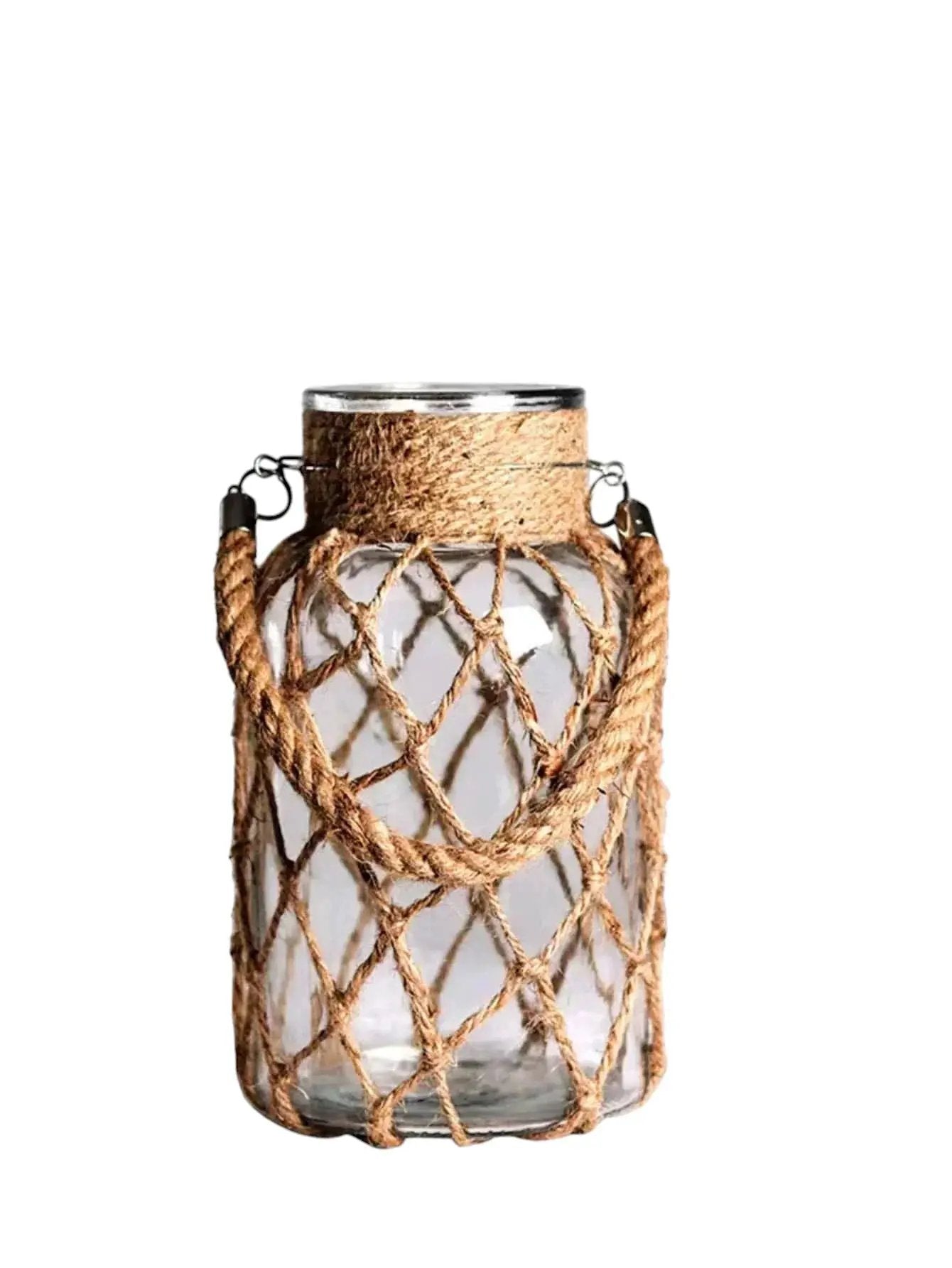 Vase - Handwoven Rope Glass by House Of Avana