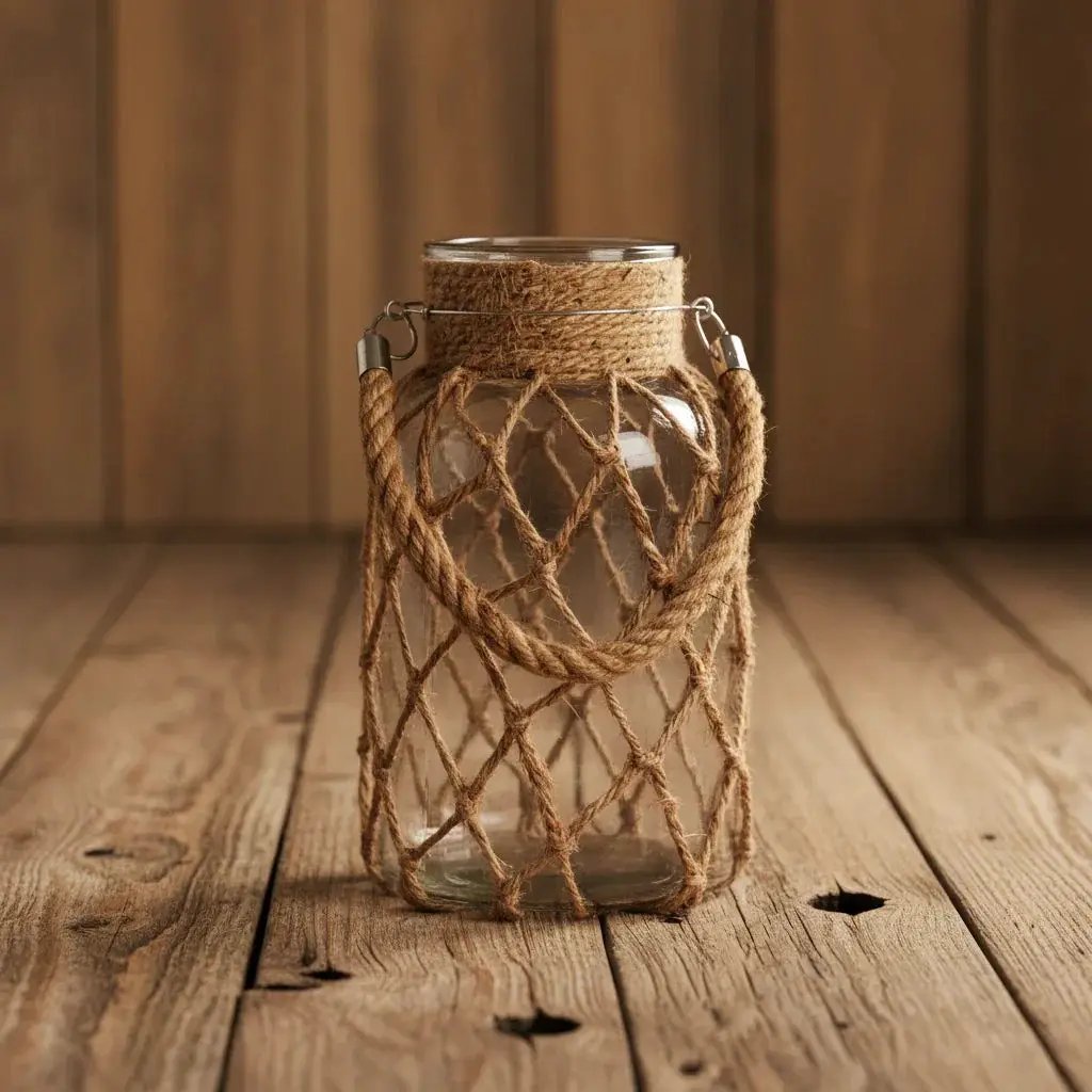 Vase - Handwoven Rope Glass by House Of Avana