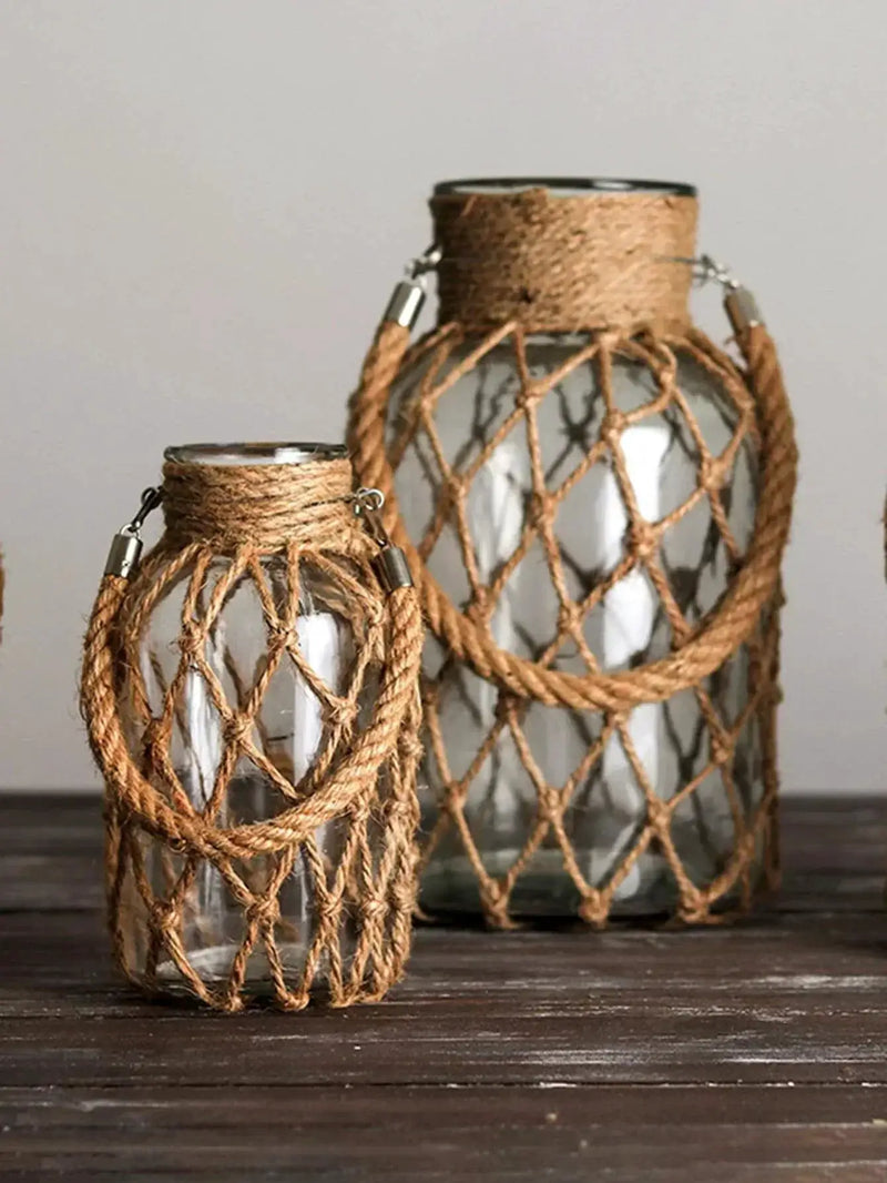 Vase - Handwoven Rope Glass by House Of Avana