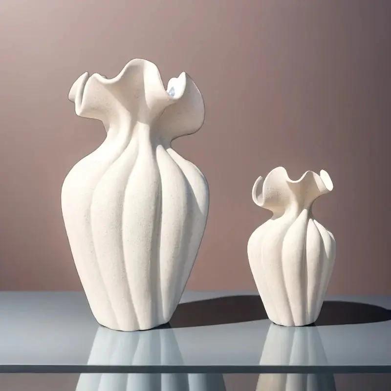 Vase - Striped Ceramic 20cm by House Of Avana