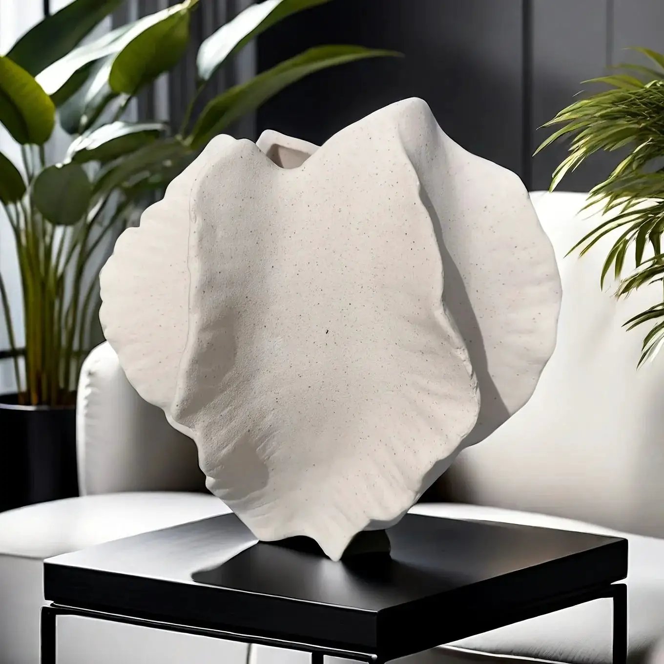 Vase - Textured Ceramic Beige by House Of Avana