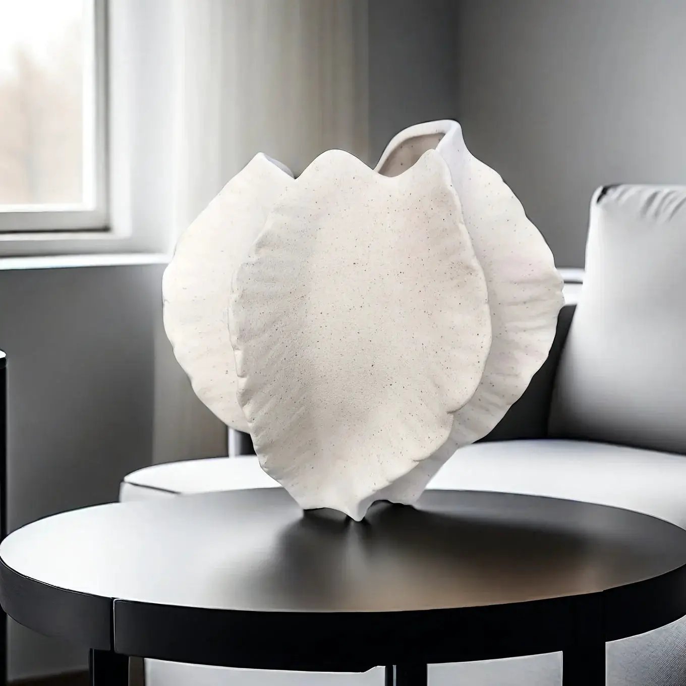 Vase - Textured Ceramic Beige by House Of Avana