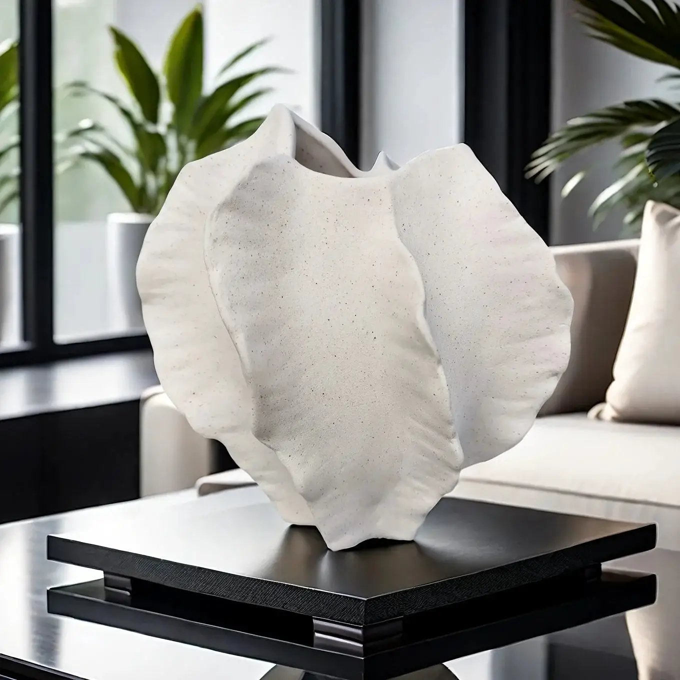 Vase - Textured Ceramic Beige by House Of Avana