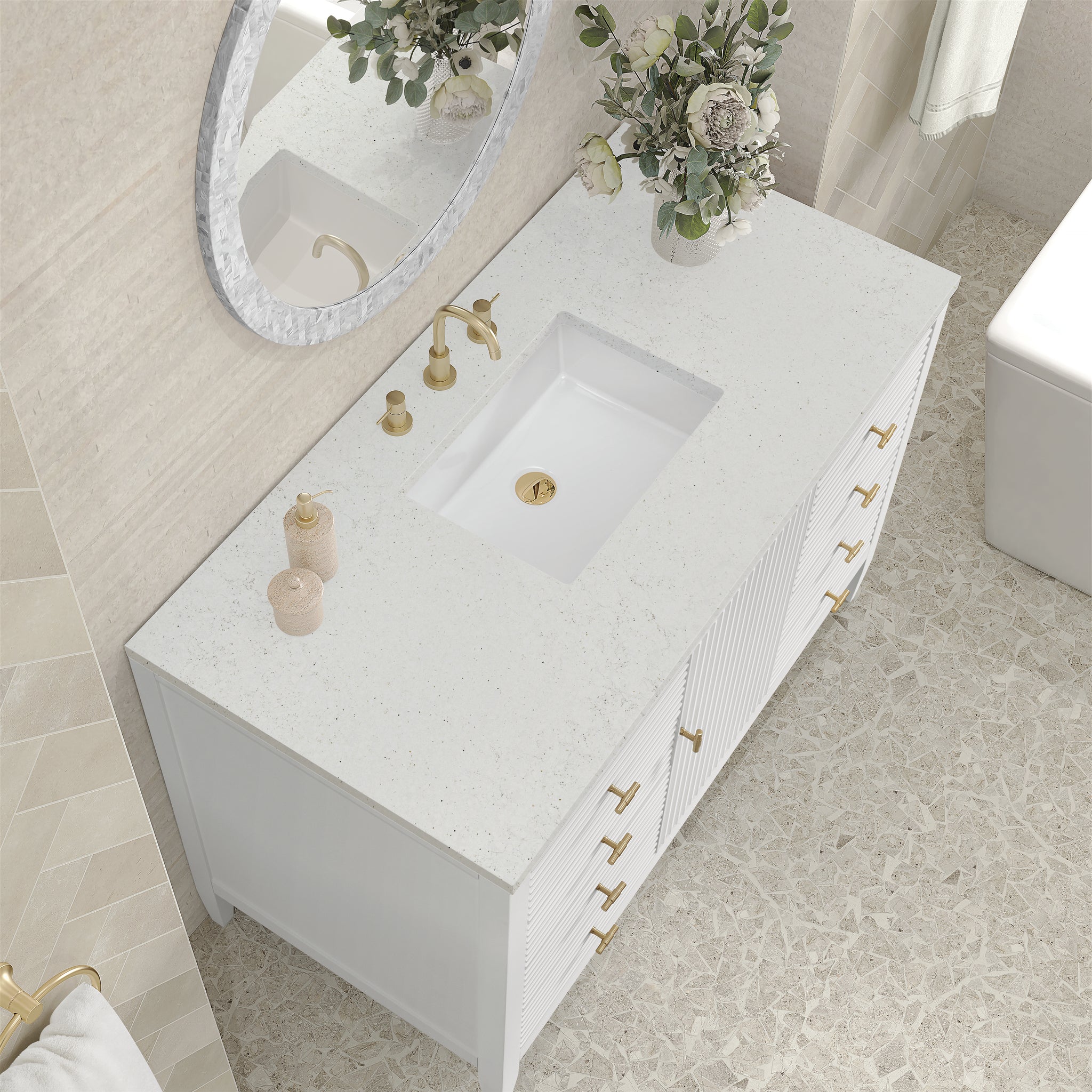 James Martin Myrrin 48" Single Bathroom Vanity, Bright White, view 33