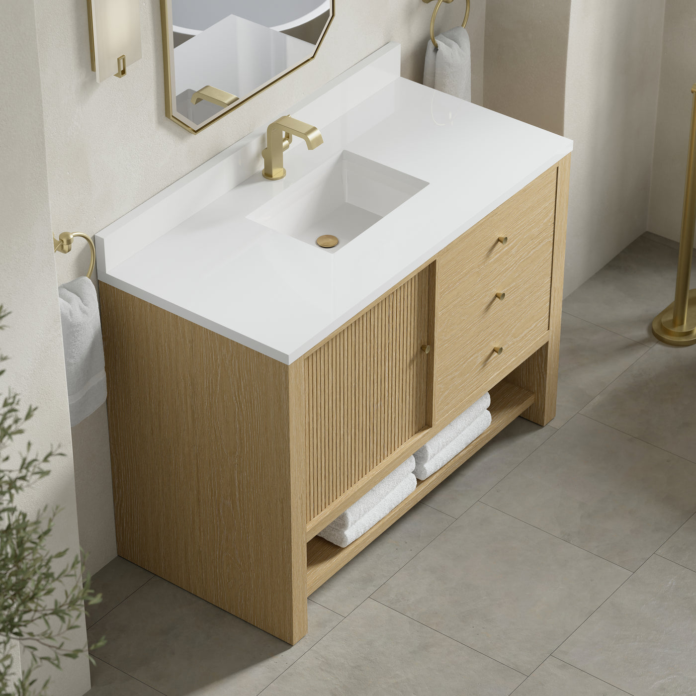 James Martin Marigot 48" Single Bathroom Vanity, Sunwashed Oak, view 40
