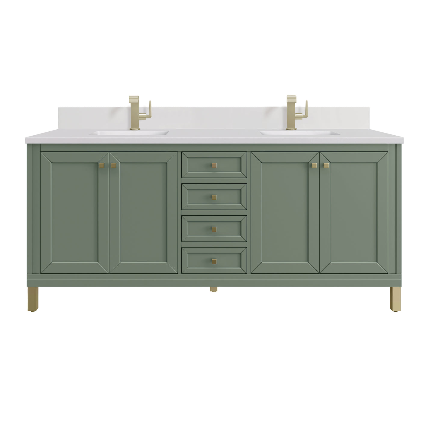 James Martin Chicago 72" Double Bathroom Vanity, Smokey Celadon, view 40