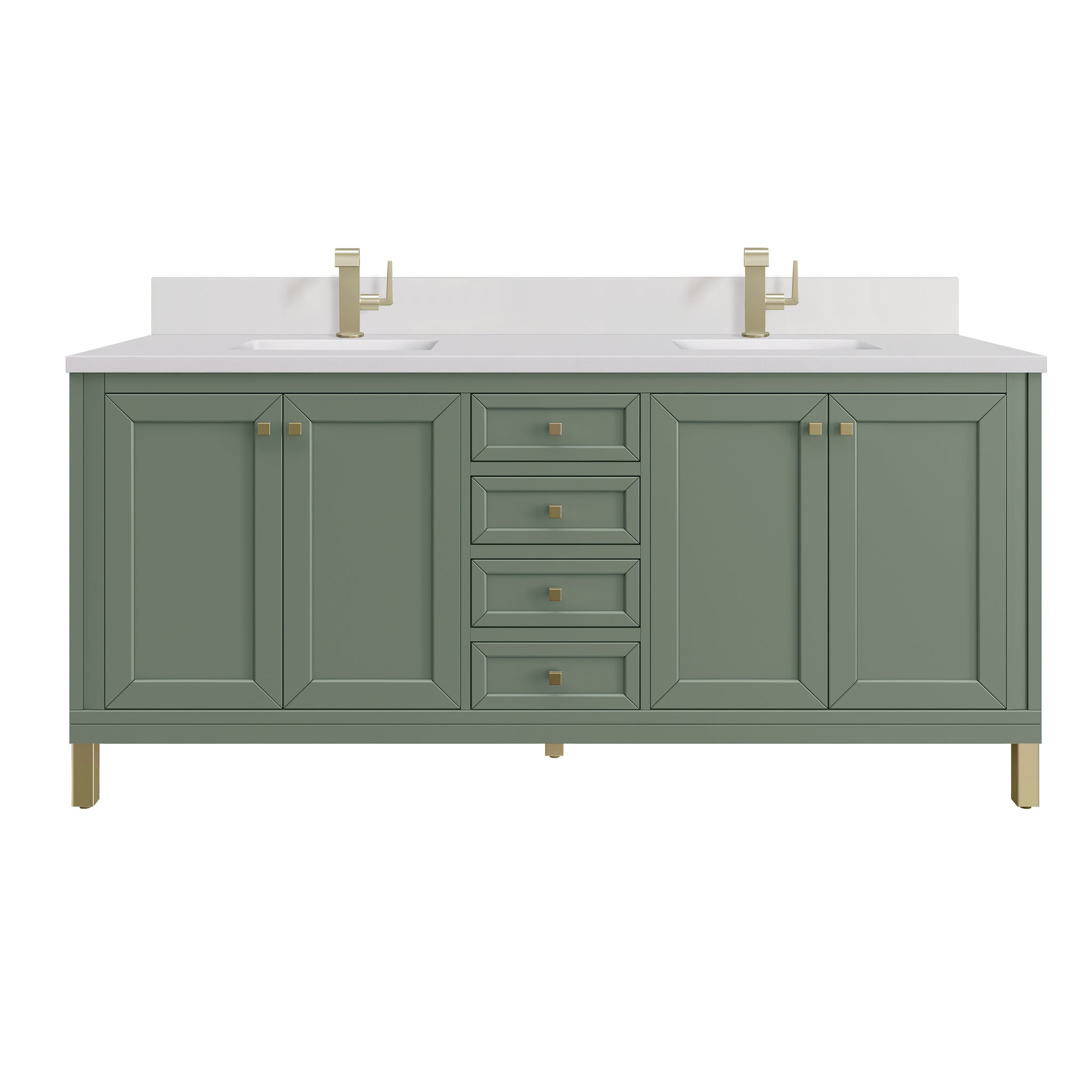 James Martin Chicago 72" Double Bathroom Vanity, Smokey Celadon, view 40