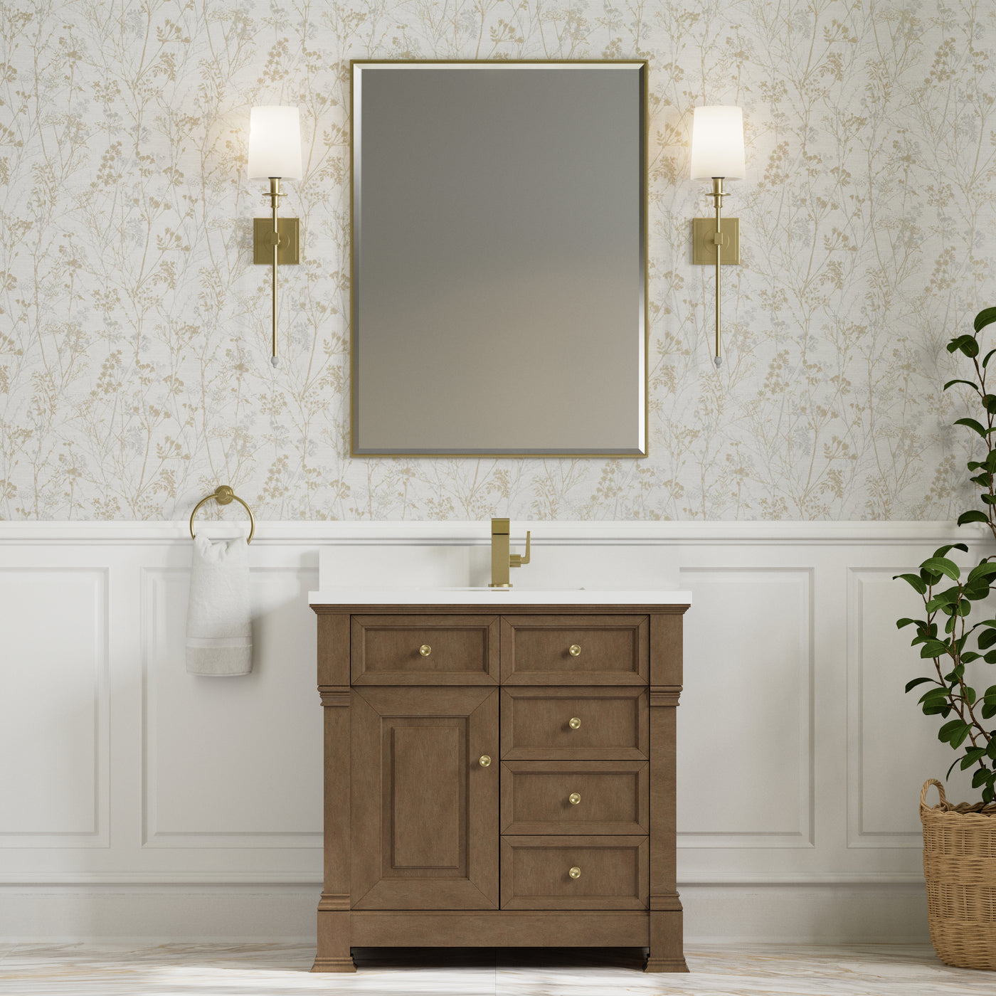 James Martin Brookfield 36" Single Bathroom Vanity, Pecan, view 36