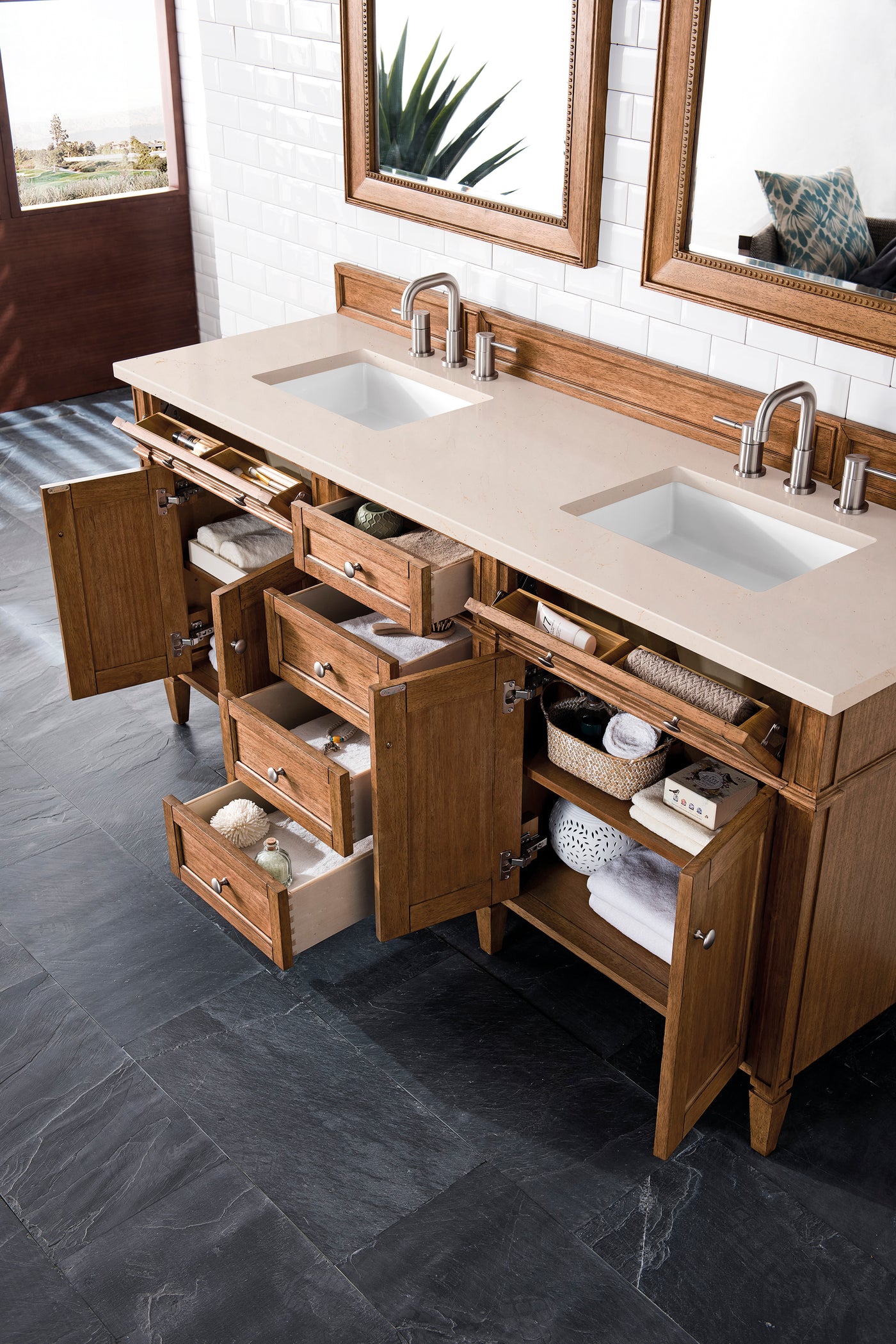 James Martin Brittany 72" Double Bathroom Vanity, Saddle Brown, view 23