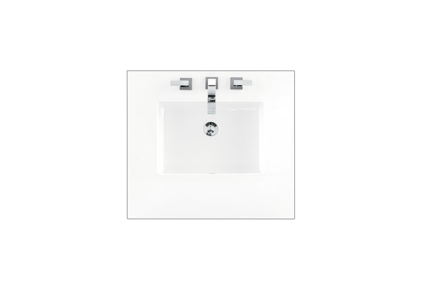 James Martin 26" Single Vanity Top with White Zeus countertop