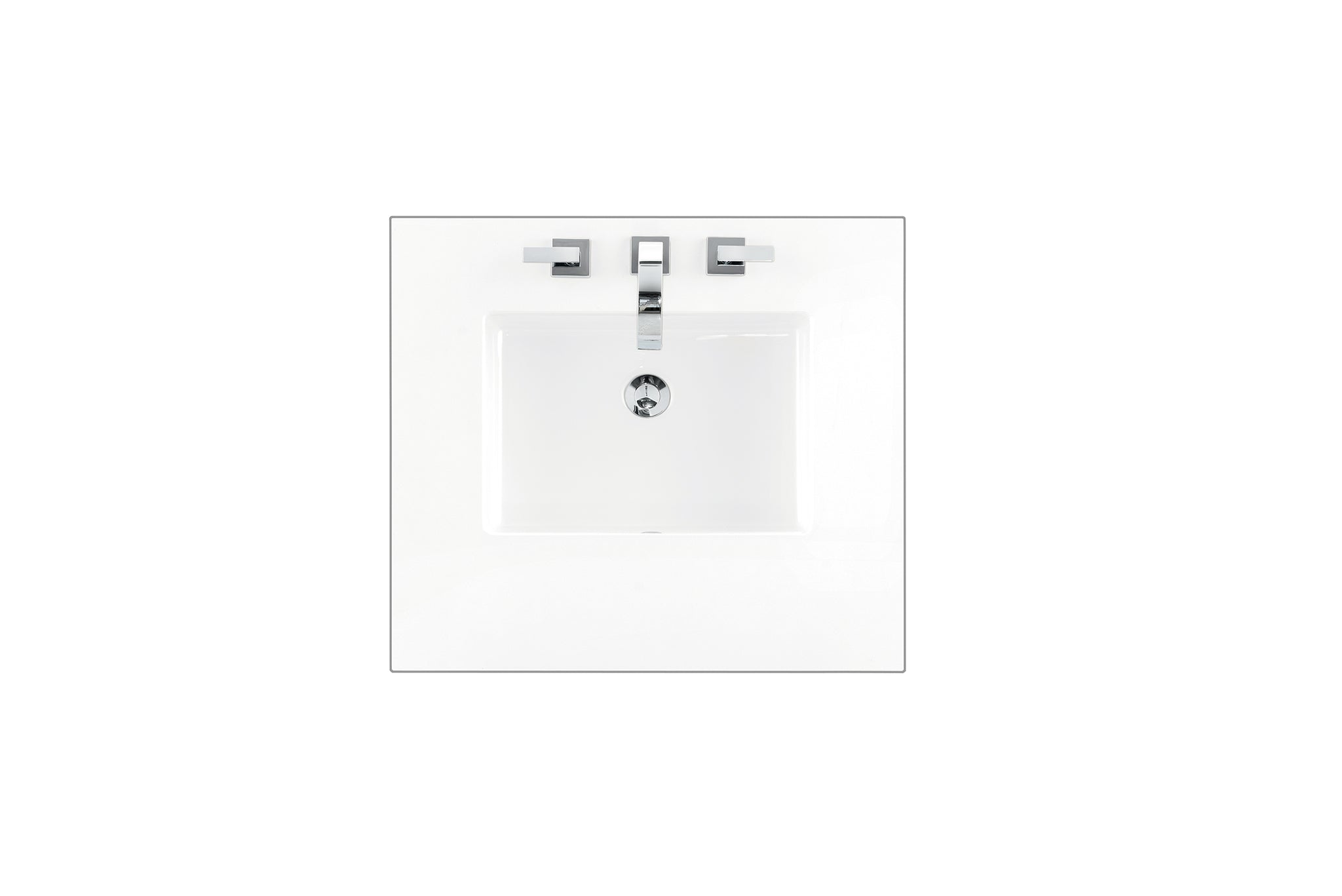 James Martin 26" Single Vanity Top with White Zeus countertop