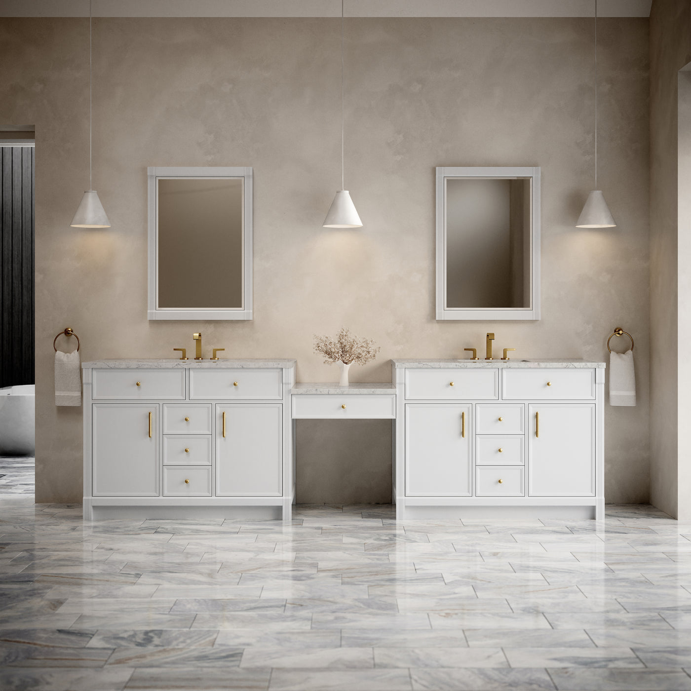 James Martin Bellshire 120" Double Bathroom Vanity, Bright White, view 40