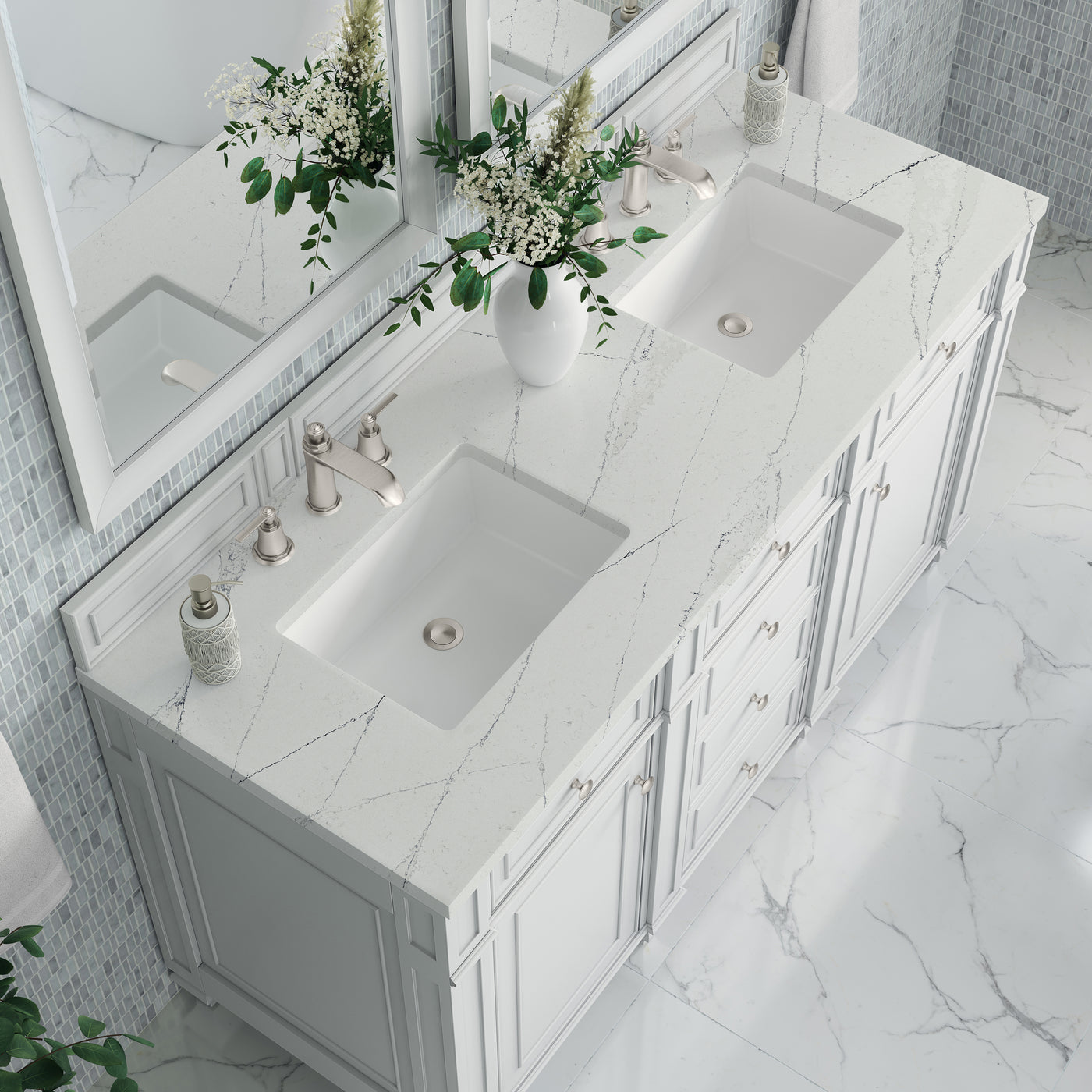 James Martin Bristol 60" Double Bathroom Vanity, Bright White, view 35