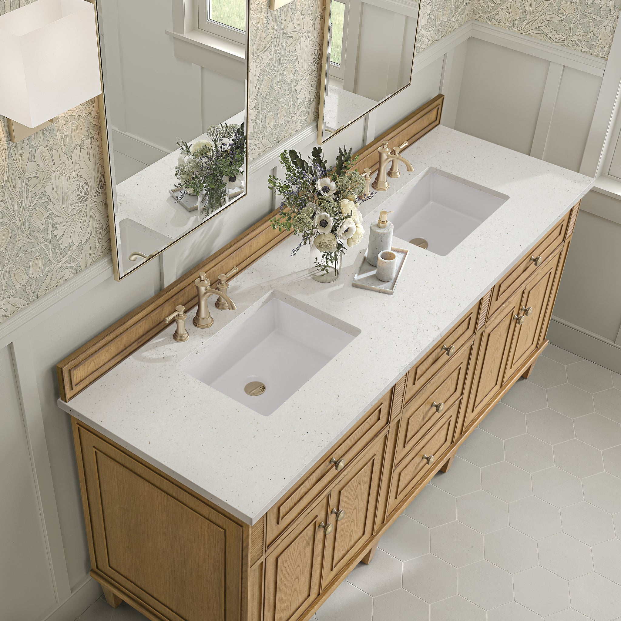 James Martin Lorelai 72" Double Bathroom Vanity, Light Natural Oak, view 32