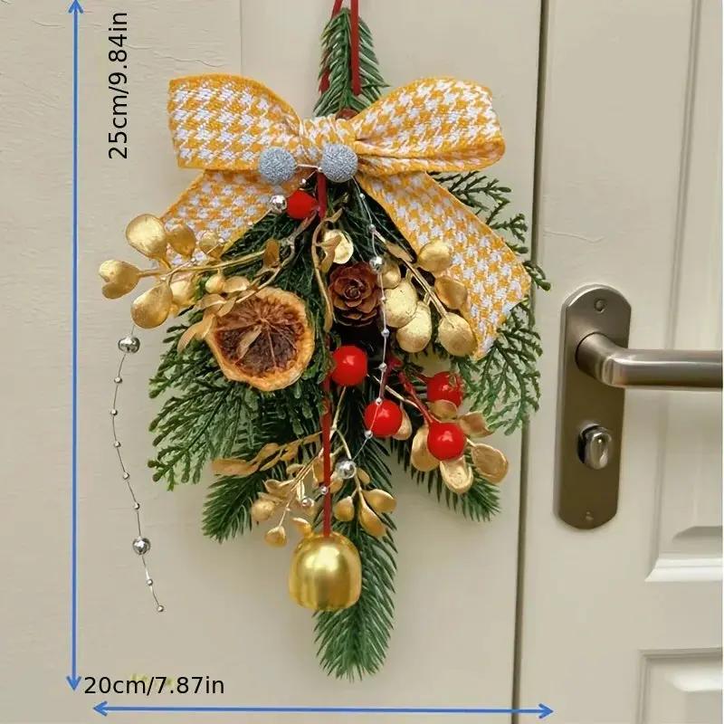 Velvet Christmas Bell Ornament with Pinecone Accent and Red Velvet Finish by House Of Avana