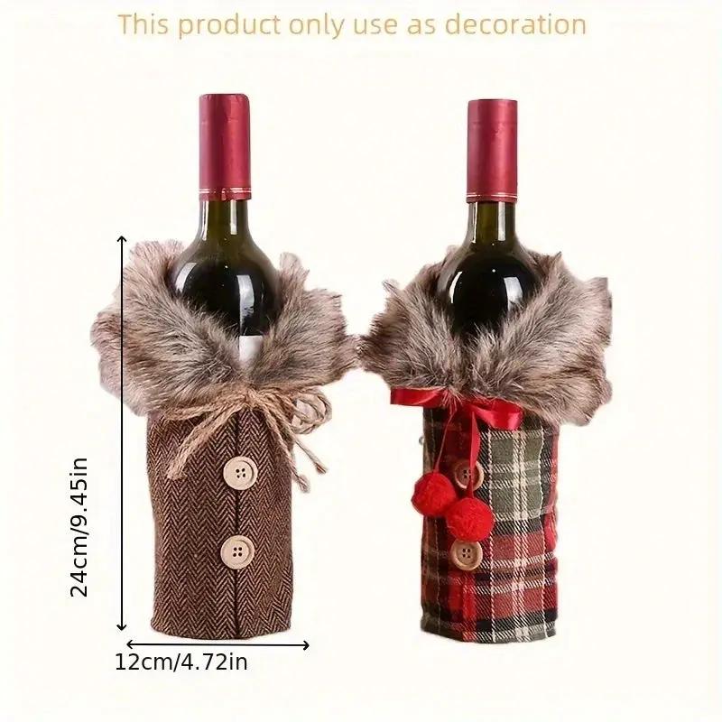 Velvet Red Wine Bottle Cover for Christmas by House Of Avana