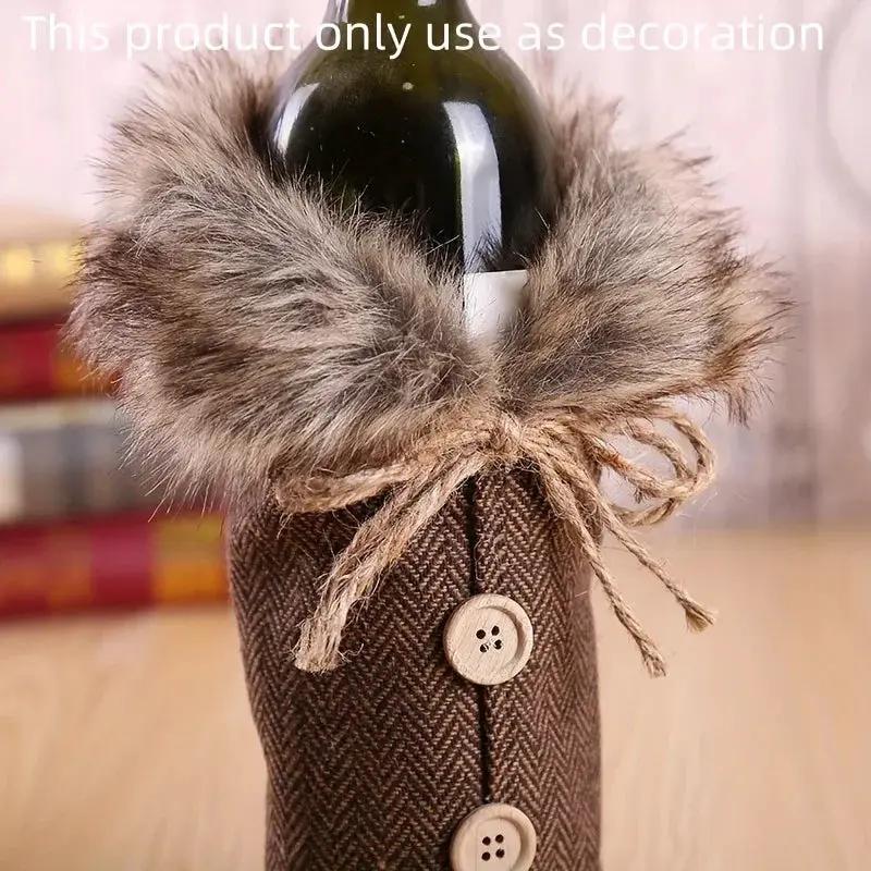Velvet Red Wine Bottle Cover for Christmas by House Of Avana