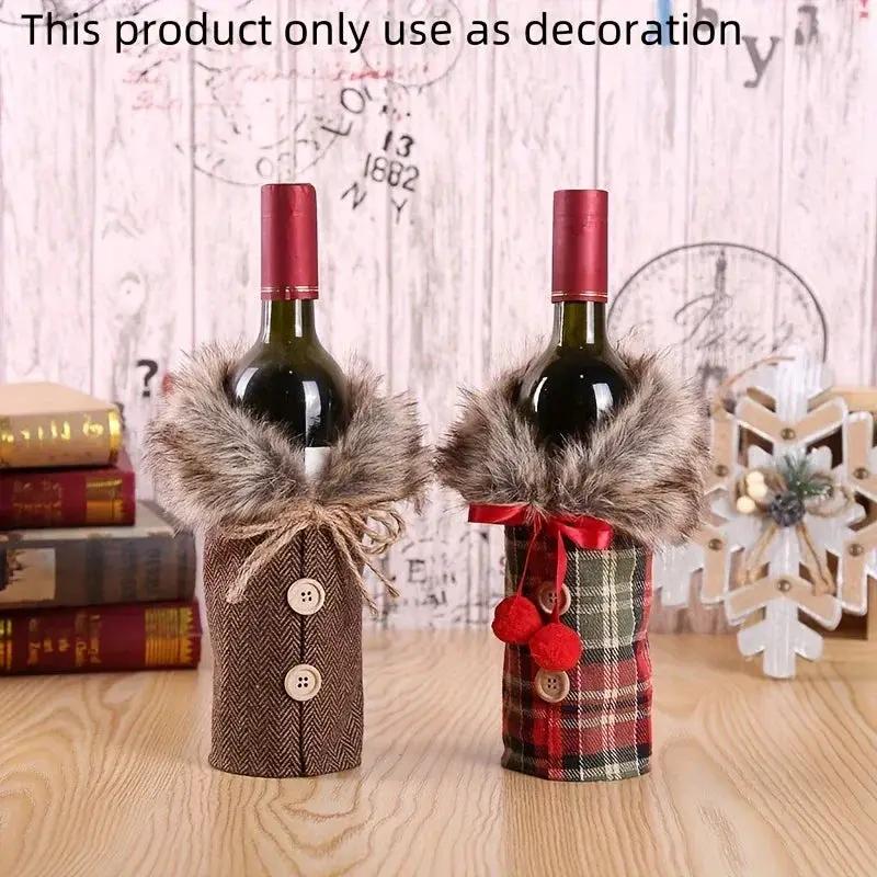 Velvet Red Wine Bottle Cover for Christmas by House Of Avana