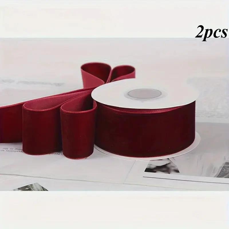Velvet Ribbon 2 Rolls 4.48m Length for Gift Wrapping by House Of Avana
