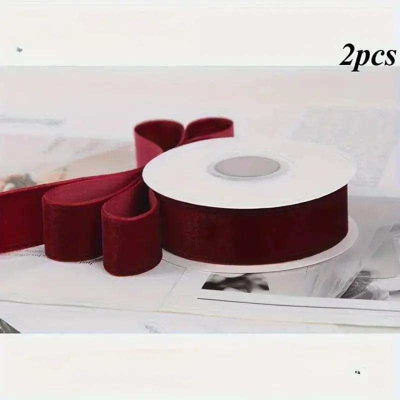 Velvet Ribbon 2 Rolls 4.48m Length for Gift Wrapping by House Of Avana