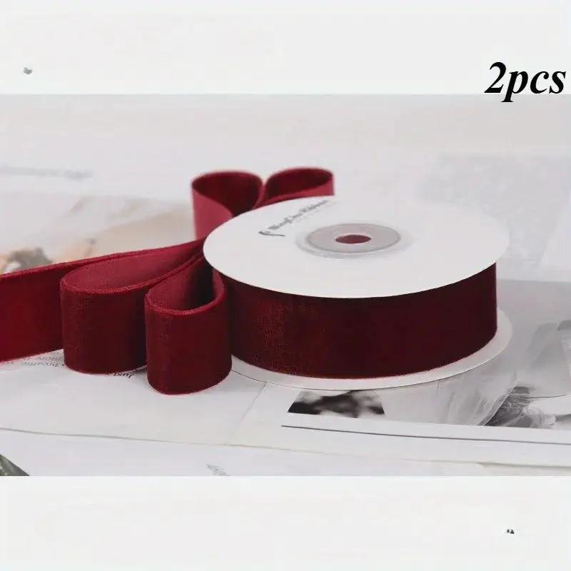 Velvet Ribbon 2 Rolls 4.48m Length for Gift Wrapping by House Of Avana
