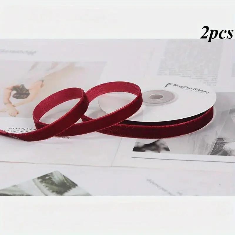 Velvet Ribbon 2 Rolls 4.48m Length for Gift Wrapping by House Of Avana