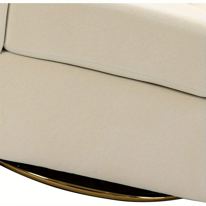 Velvet Swivel Accent Chair with Golden Metal Base by House Of Avana