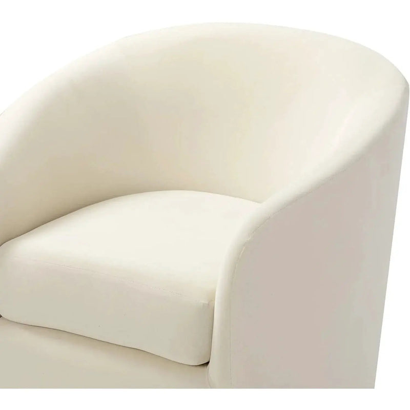 Velvet Swivel Accent Chair with Golden Metal Base by House Of Avana
