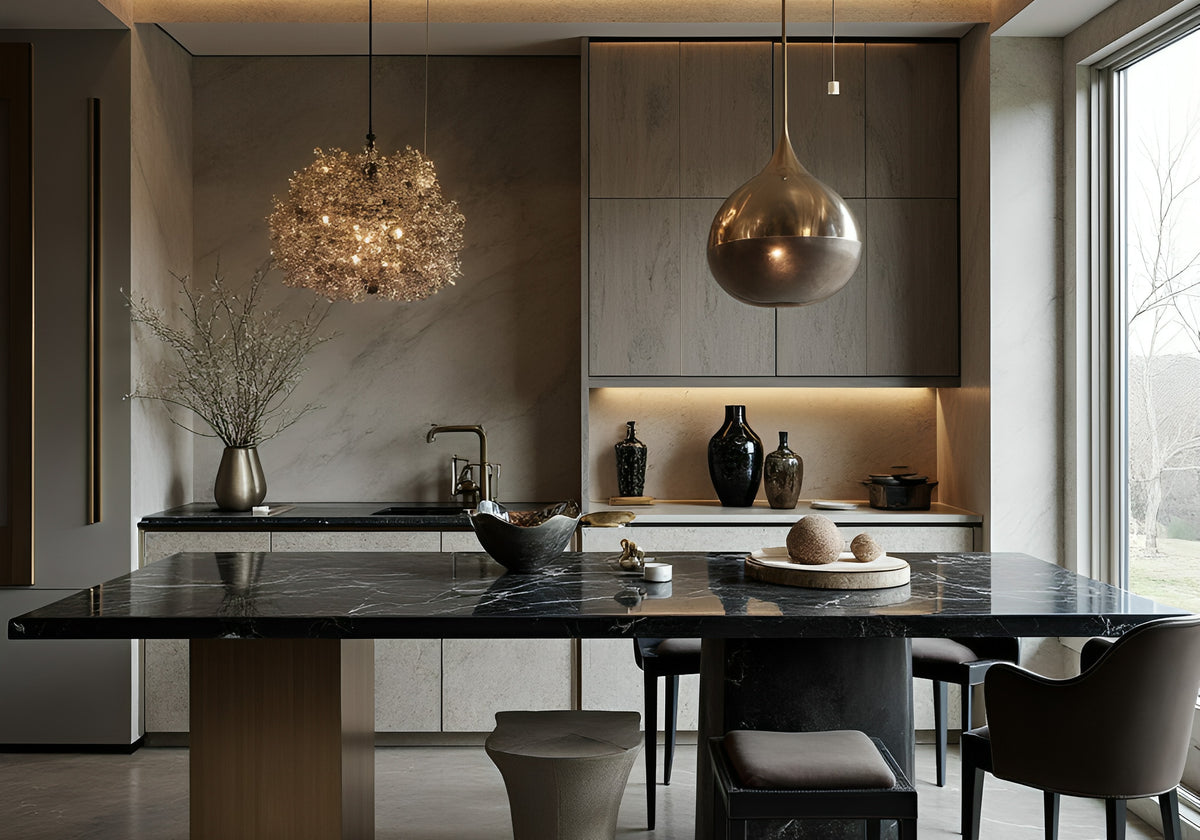 Venom Polished Quartzite Slab Random room scene 2