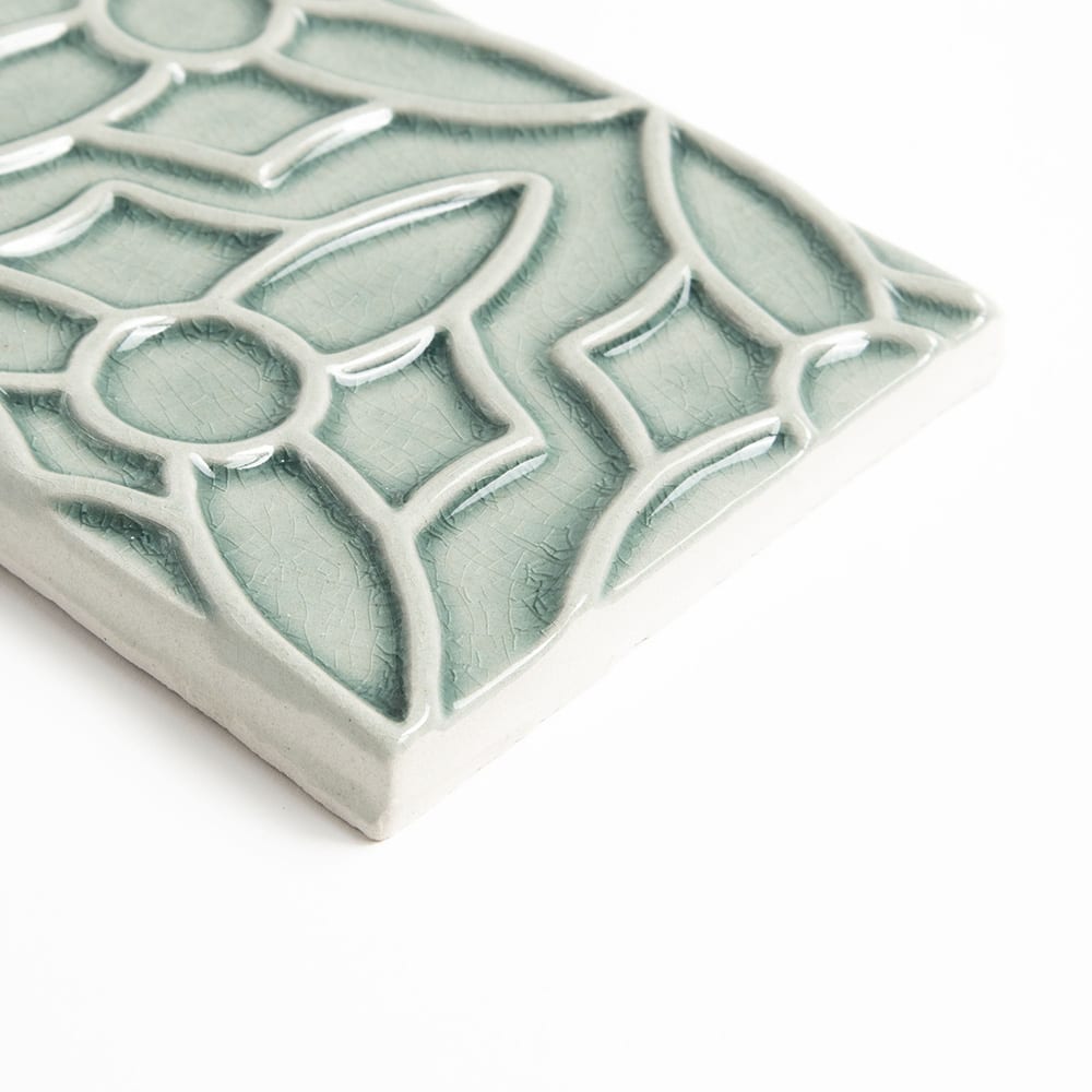 Verdant Crackled Barcelona Ceramic Accent Tiles 4x8 Ceramic Crackled 4x8 Accent Tiles — 3