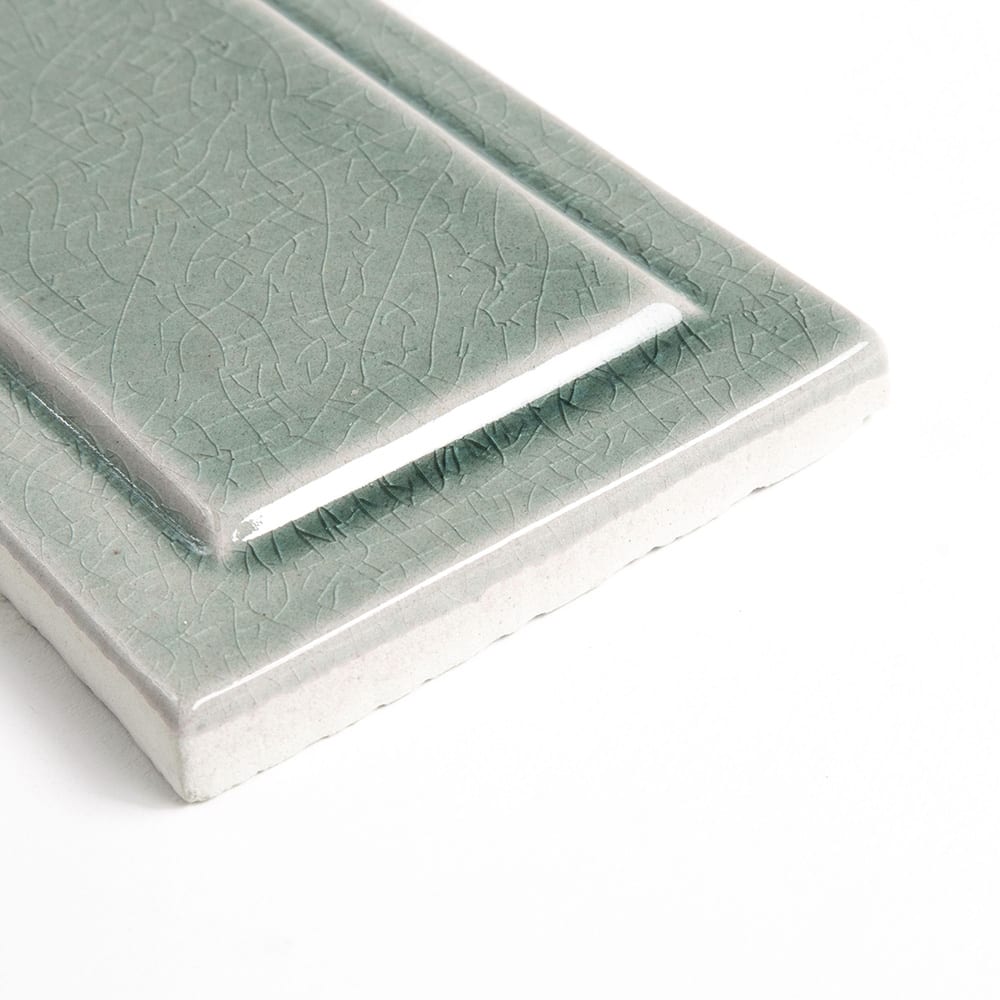 Verdant Crackled Ennis Ceramic Accent Tiles 3x6 Ceramic Crackled 6x6 Accent Tiles — 3