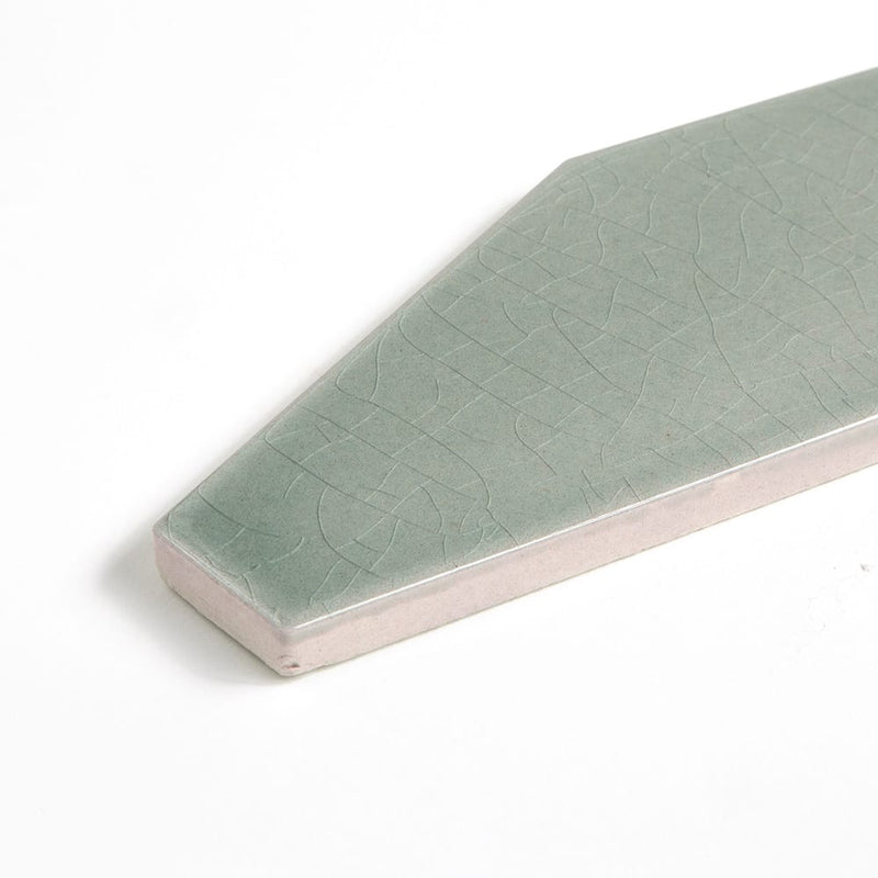 Verdant Crackled Longest Hexagon Ceramic Tiles 3x8 Ceramic Crackled 3x12 Tiles — 3
