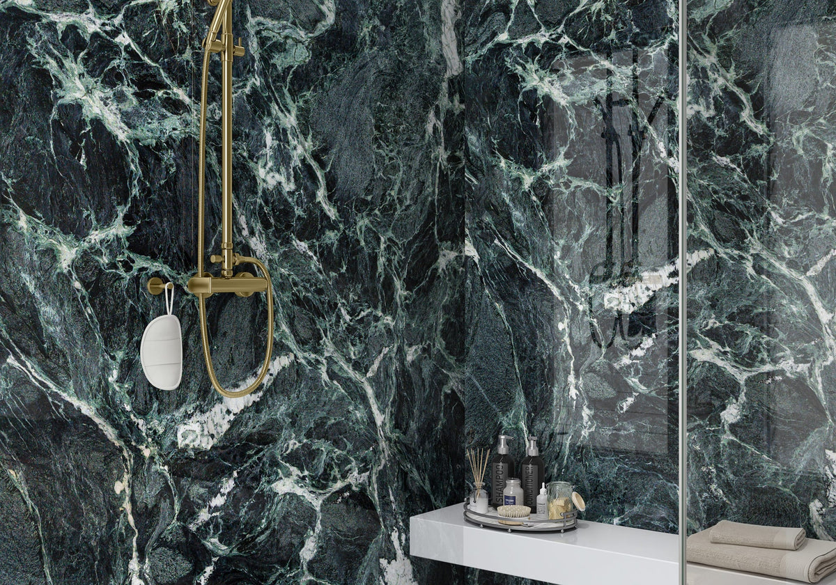 Verde Alpi Polished Marble Slab Random 1 1/4 room scene