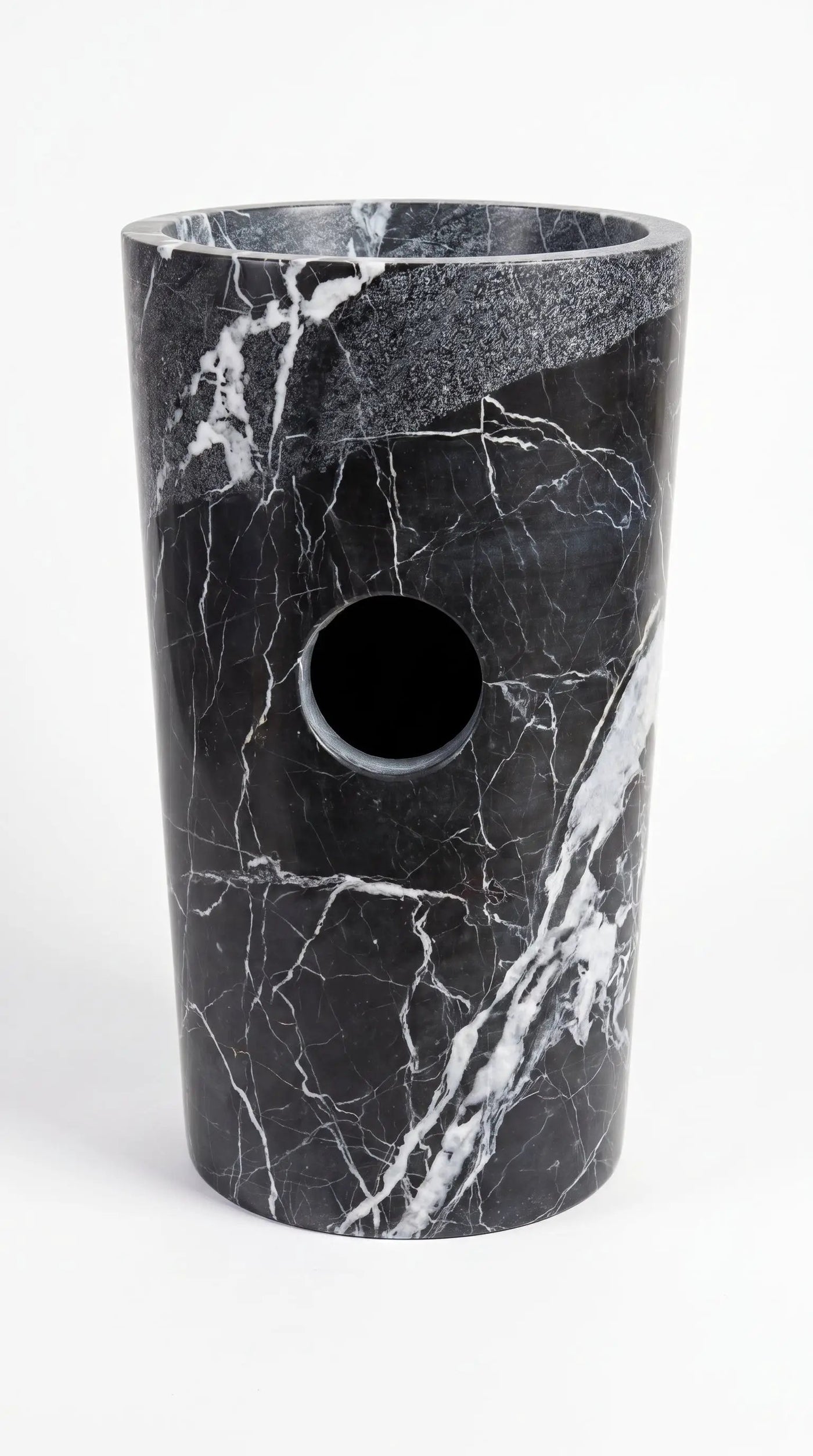 Verde Antico Marble Freestanding Column Pedestal Sink D16xH34 by GobekDesign